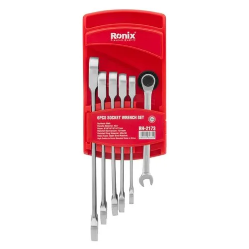 Juego de llaves combinadas con trinquete Ronix serie Maxi